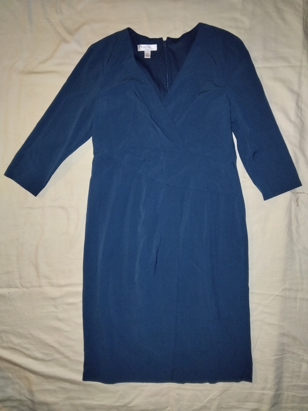 Suzi Chin for Maggy Boutique Deep Navy Wrap-Front Midi Dress